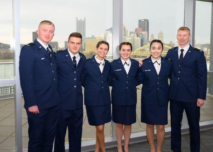 Six Air Force ROTC Students Pose for Photo